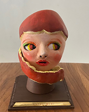 りんごびと（皮むき）　H150mm x W150mm x D150mm（デュオール・アクリルなど）