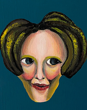 バナーヌ（黒）さん　H180mm x W40mm（キャンバス・アクリルなど）