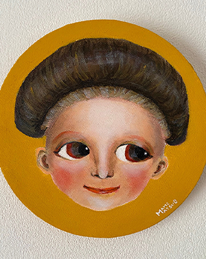 しいたけちゃん　直径198mm（キャンバス・アクリルなど）